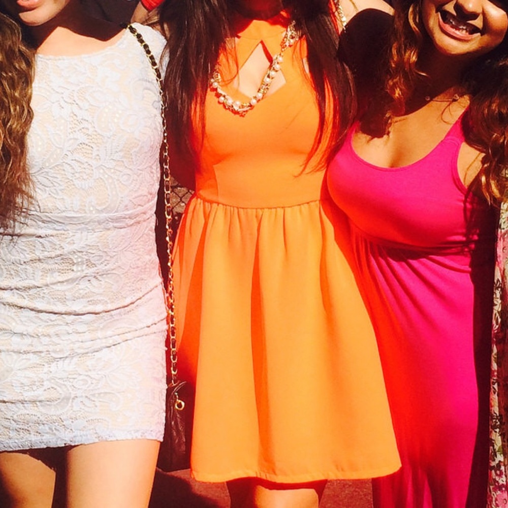 GUESS Fit-and-Flair Dress w/ Sweetheart Neckline - Picture 3 of 7